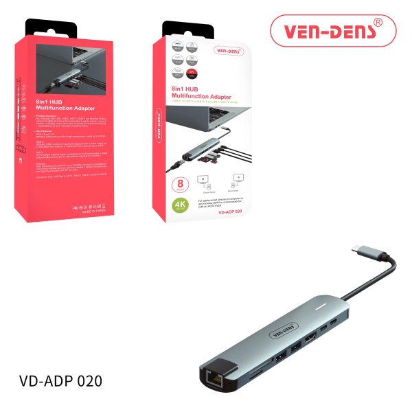 Ven-Dens 8 IN 1 HUB Multifunction Adapter VD-ADP020
