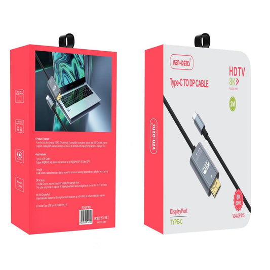 DP to Type-C 2M Cable Converter 8K HDTV Adapter